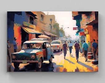 Lahore Cityscape Canvas Print, Pakistani Wall Art, Travel Gift