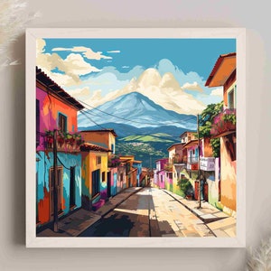 Guatemala Art Painting | Guatemalan Town | Guatemala Wall Art | Guatemalan Decor Prints | Guatemala Home Decor | Guatemala Canvas Prints