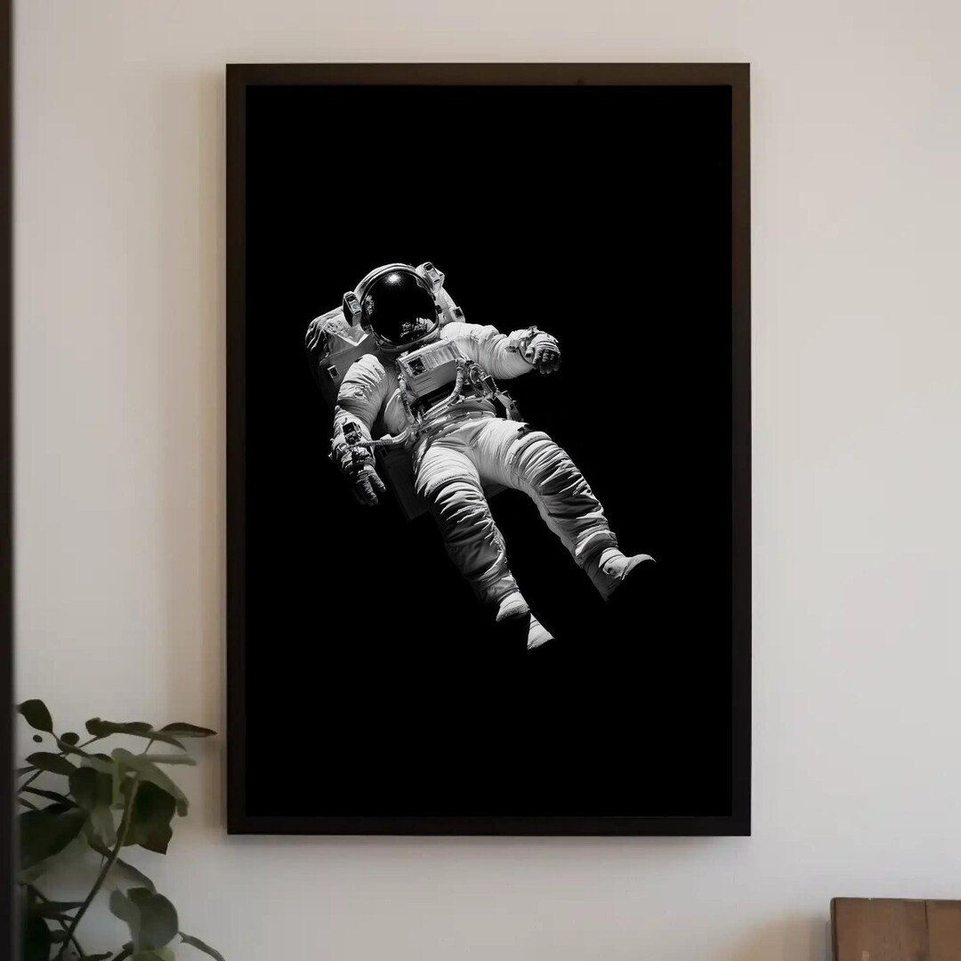 Astronaut in Space Canvas Print, Modern Framed Wall Art - Etsy Australia
