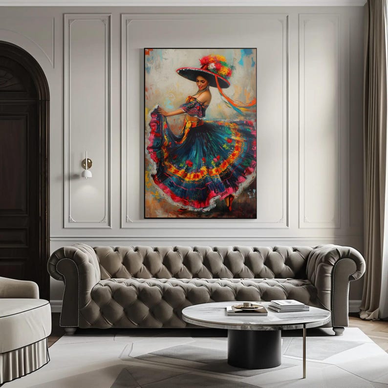 Mexican Folk Art Canvas Print - Framed Woman Wall Art - Etsy