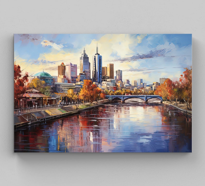 Melbourne Art Print, Australia Art, Melbourne City Canvas Prints