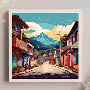Colombia Art Painting | Colombian Town | Colombia Wall Art | Colombian Decor Prints | Colombia Home Decor | Colombia Canvas Prints