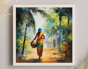 South Indian Canvas Art Print – Colorful Home Decor
