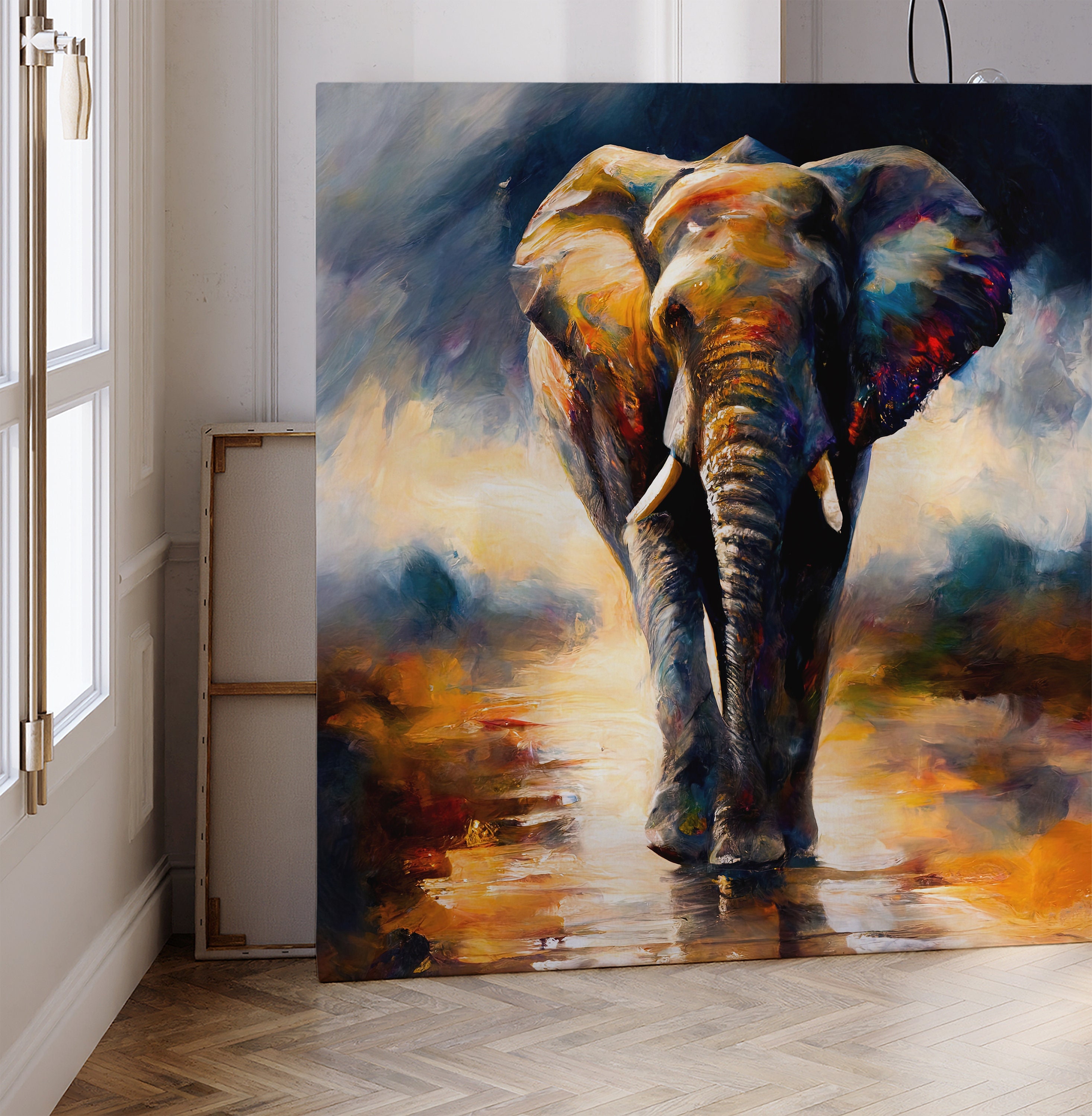 Elephant Canvas Wall Art Elephant Painting Elephant Framed Etsy Canada