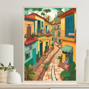 Colombia Canvas Art | Caribbean Travel Print | Cartagena Wall Decor| Colombian Art | Colombia Gift | Colombia Home Decor - Wall Art