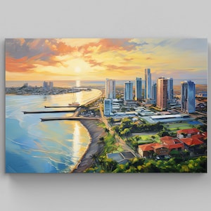 Durban Art Print, South Africa Art, Durban City Canvas Prints, South African Home Decor, Durban Print, Durban Oil Painting, Wall Art