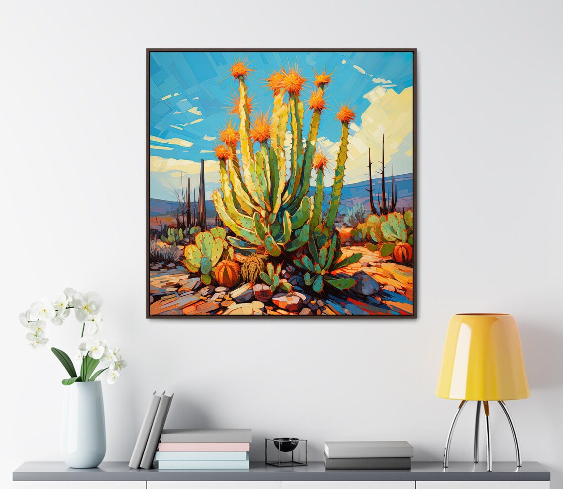 Saguaro Cactus Canvas Print | Desert Botanical Wall Art - Etsy