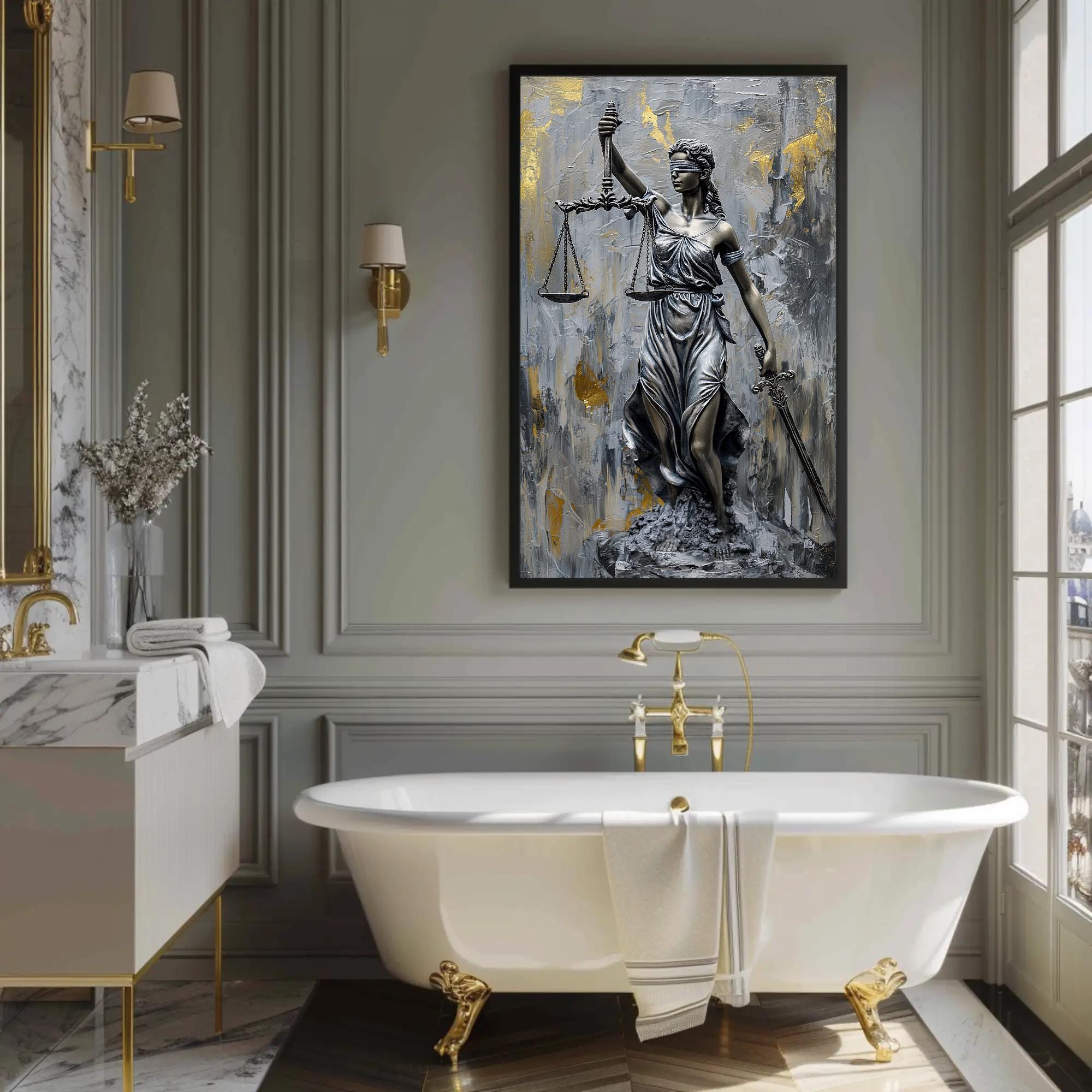 Lady Justice Framed Canvas Print, Legal Office Decor - Etsy