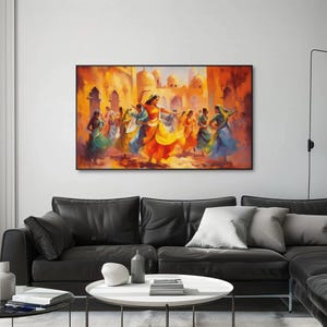 Rajasthani Folk Dance Canvas Print – Colorful Indian Art bild 7