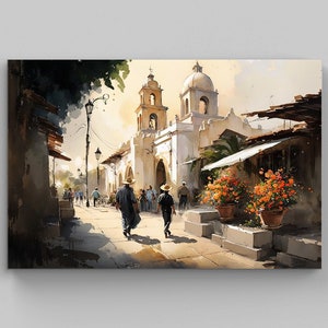 Mexican Town Painting  | Original Painting of Mexican Village  | Mexican Home Decor  | Mexico Wall Art  | Mexican Gift  | Guanajuato Art