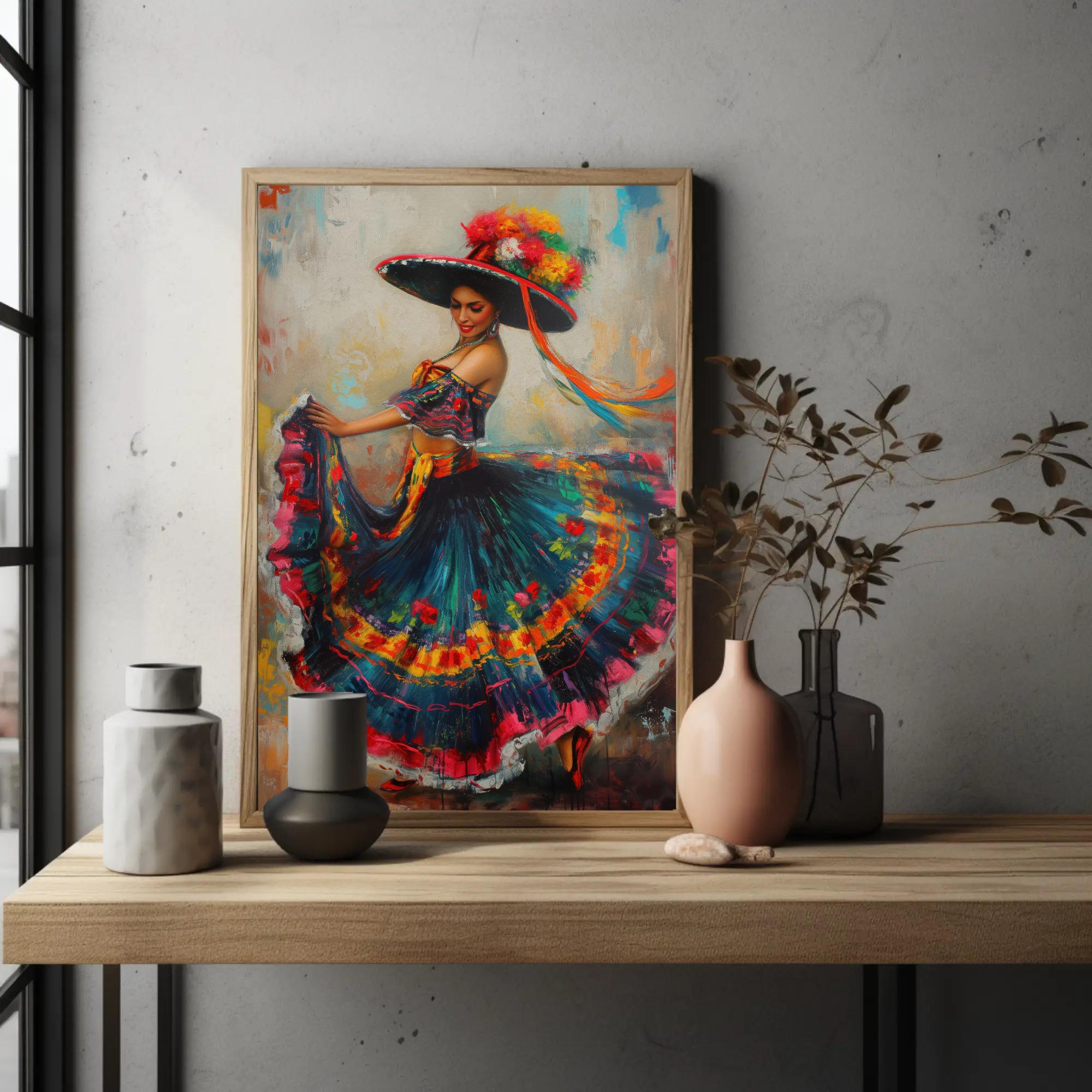 Mexican Folk Art Canvas Print - Framed Woman Wall Art - Etsy
