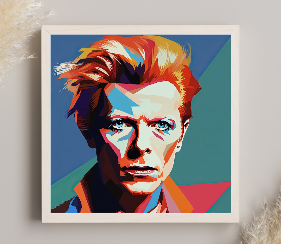 Plateau Carré - Pop Art David Bowie - 30 x 30 cm - Varnished metal