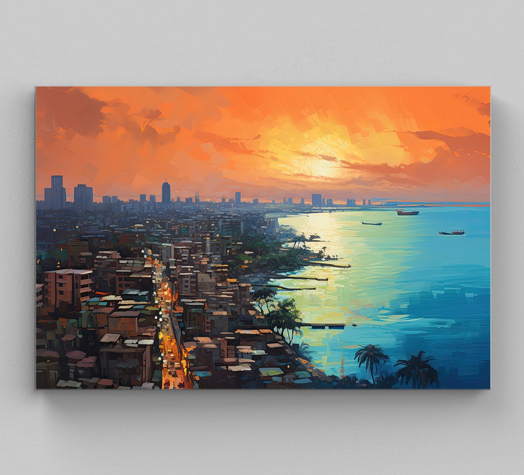 Mumbai Wall Art, Large Canvas Print, Mumbai Poster, Mumbai Painting