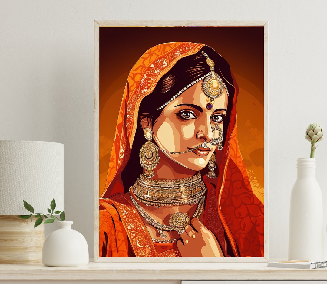 Indian Woman Print | Indian Woman Painting | Indian Print | Indian Wall ...