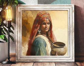 Indian Village Women Art Print - South Asian Wall Decor