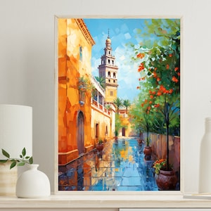 Seville Art Print, Spain Art, Seville Poster, Seville Painting, Seville Print, Large Canvas Wall Art
