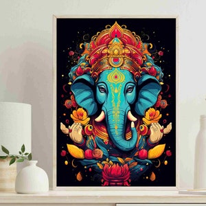 Ganesha Art Painting | Ganesha Framed Poster | Ganesha Wall Art | Ganesha Decor Prints | Ganesha Home Decor | Ganesha Canvas Prints