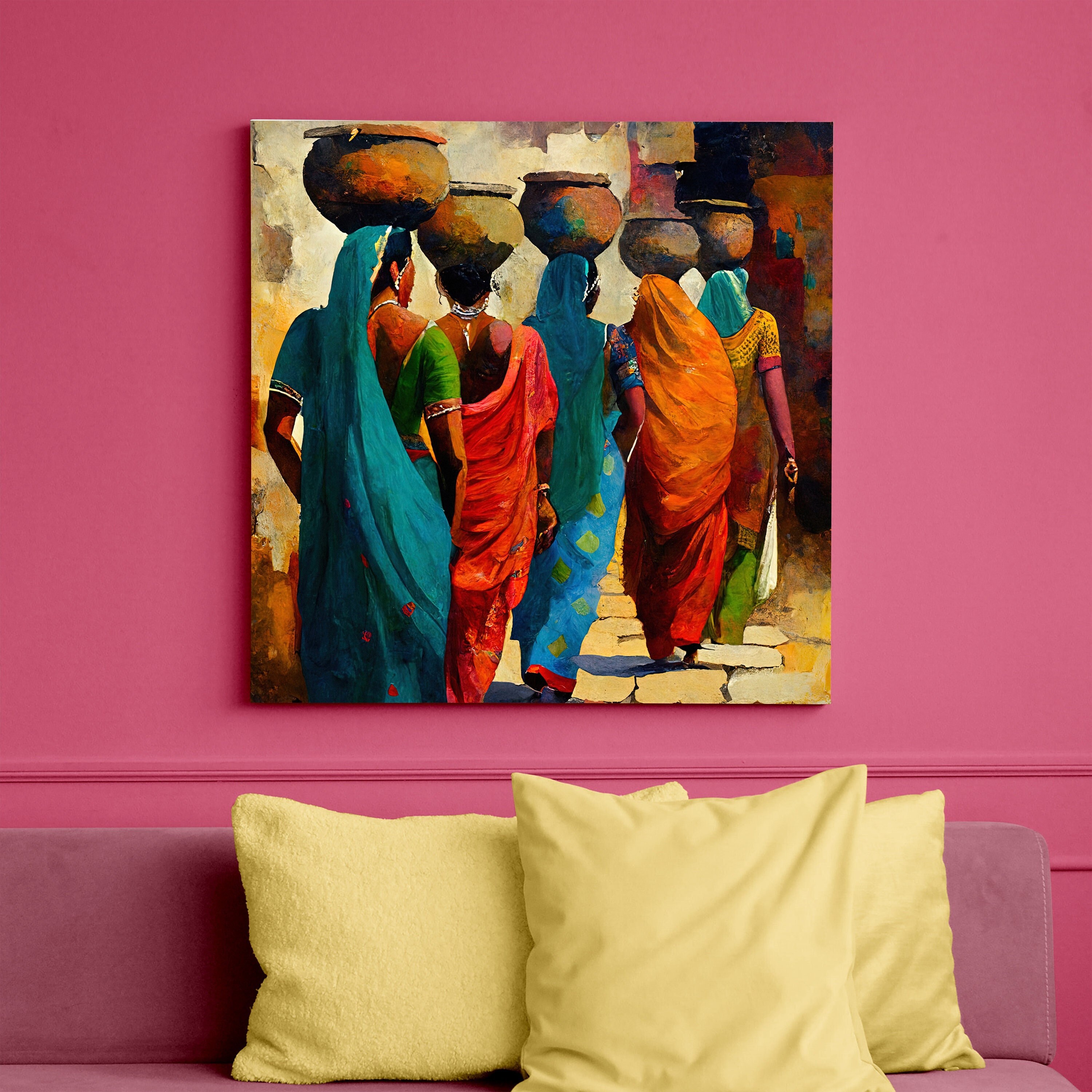 Indian Women Painting India Poster Art Traditional Indian