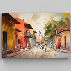 Dominico Landscape Art, Dominican Republic Oil Painting, Caribbean Art, Santo Domingo Art Dominican Wall Art, Palacio Consistorial Artwork