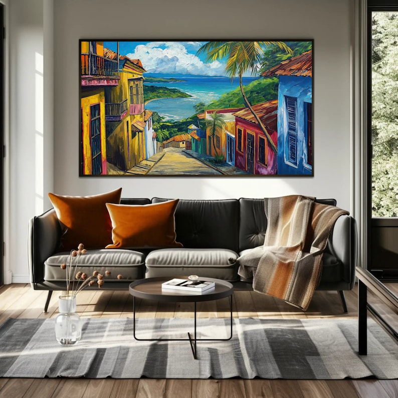 Streets of San Juan Framed Wall Art | Puerto Rico Painting | Large ...
