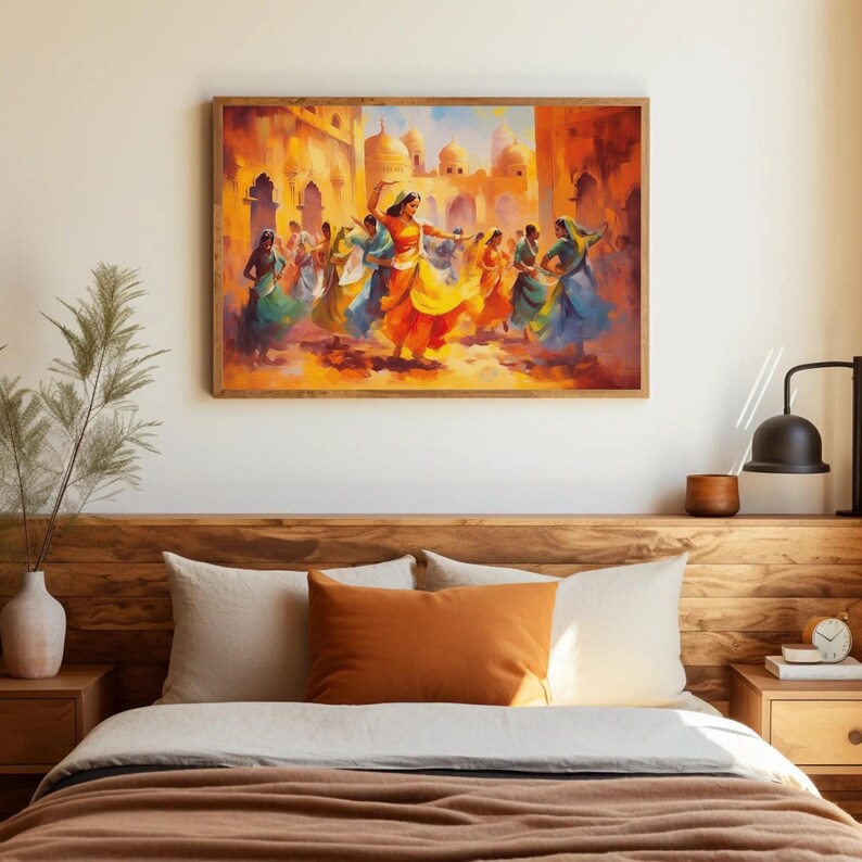 Rajasthani Folk Dance Canvas Print – Colorful Indian Art bild 3