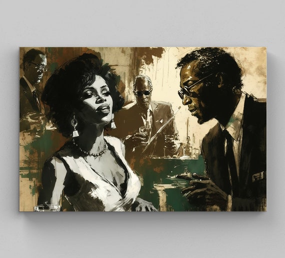 African American Black Art Canvas Wall Art, Unframed 24X 36 