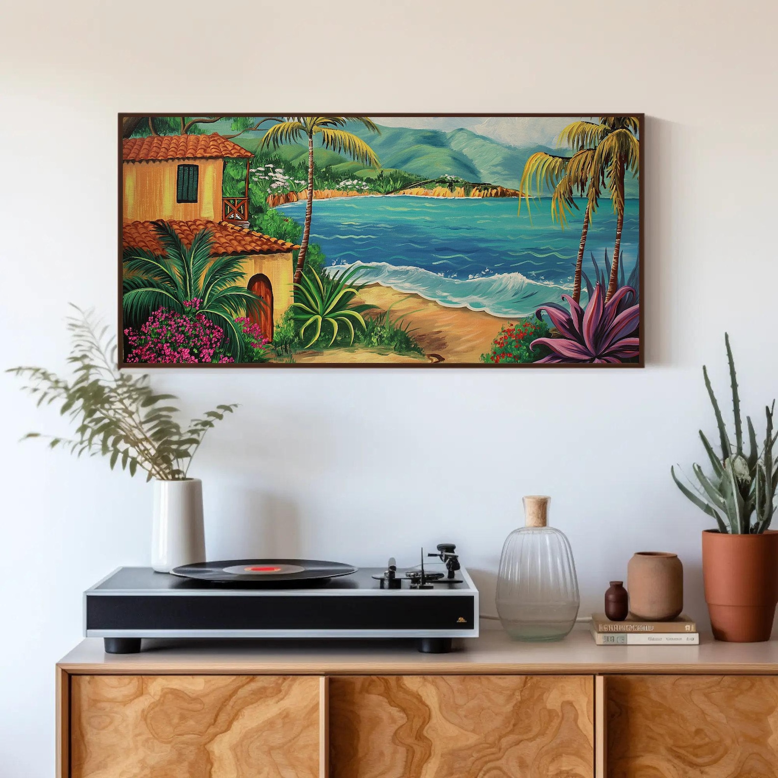 Puerto Rico Scenery Canvas Print, Tropical Beach Painting, Ready to ...