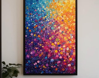 Abstract Dots Canvas Print | Colorful Modern Art, Framed or Unframed