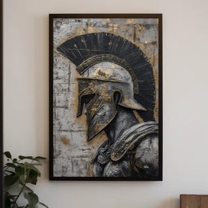 Spartan warrior Canvas Print, Abstract Wall Art, Game Room Decor, Man Cave Wall Art, Motivational Decor, Gym Wall Decor, Ready To Hang