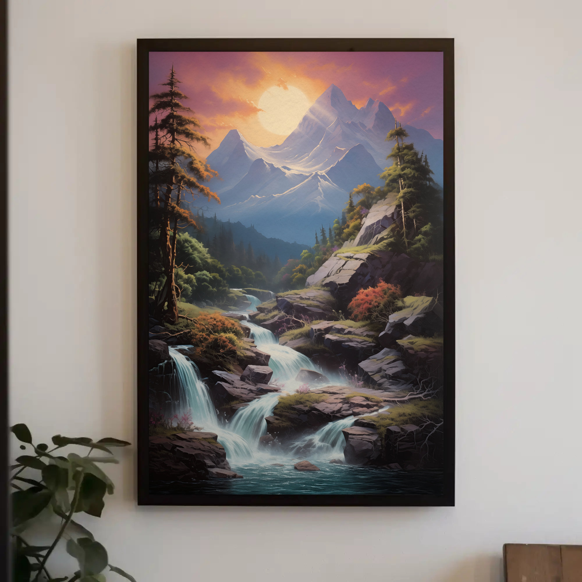 絵画 Mountain waterfall The Falling Mist Waterfall at Mount Kurokami by Katsushika