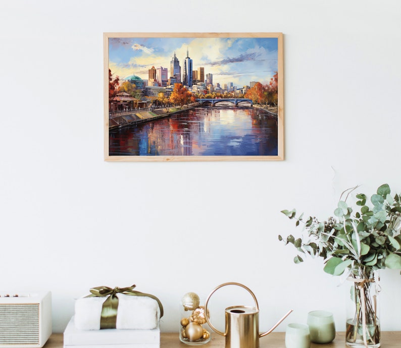 Melbourne Art Print, Australia Art, Melbourne City Canvas Prints