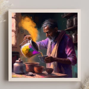 Indian Tea Shop Print, Desi Art, South Asian Decor imagen 4