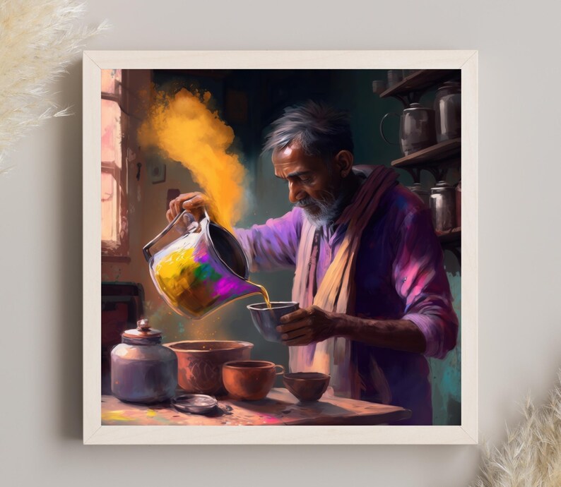 Indian Tea Shop Print, Desi Art, South Asian Decor imagen 4