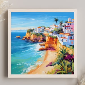 Algarve Wall Art Portugal Travel Print Algarve Large Canvas Art Print Algarve Painting Algarve Poster Wall Art