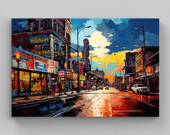 Honky Tonk Highway Canvas Print, Nashville Wall Art