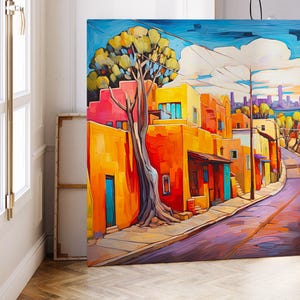 Santa Fe Street Art Canvas Print, New Mexico Home Decor image 5
