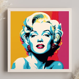 Marilyn Monroe Pop Art Canvas, Marilyn Monroe Framed Print, Marilyn Monroe Wall Art, Marilyn Monroe Poster, Ready to Hang, Home Decor