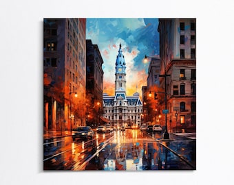 Philadelphia City Hall Canvas Print, Pennsylvania Travel Art
