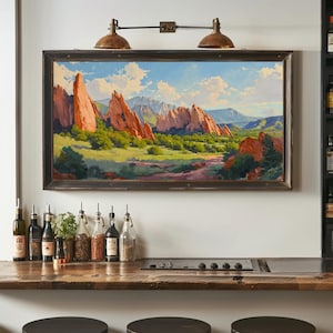 Garden of the Gods Oil Painting | Colorado Landscape Framed Canvas