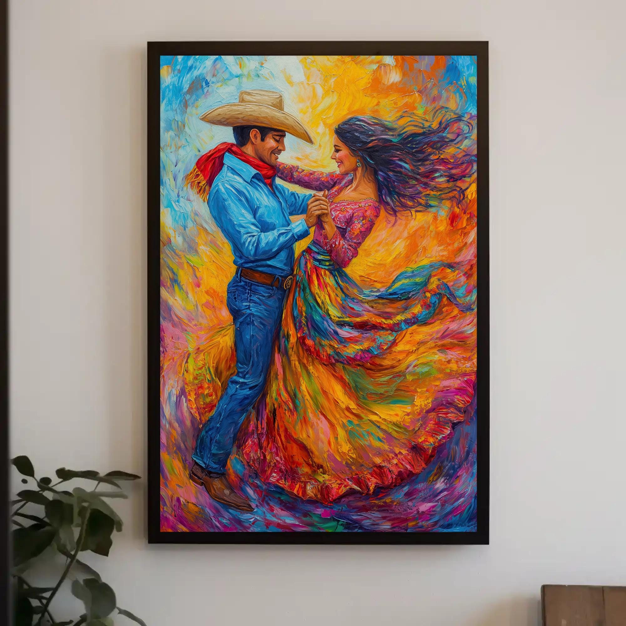 Jarabe Tapatío Painting Canvas Print, Traditional Mexican Dance