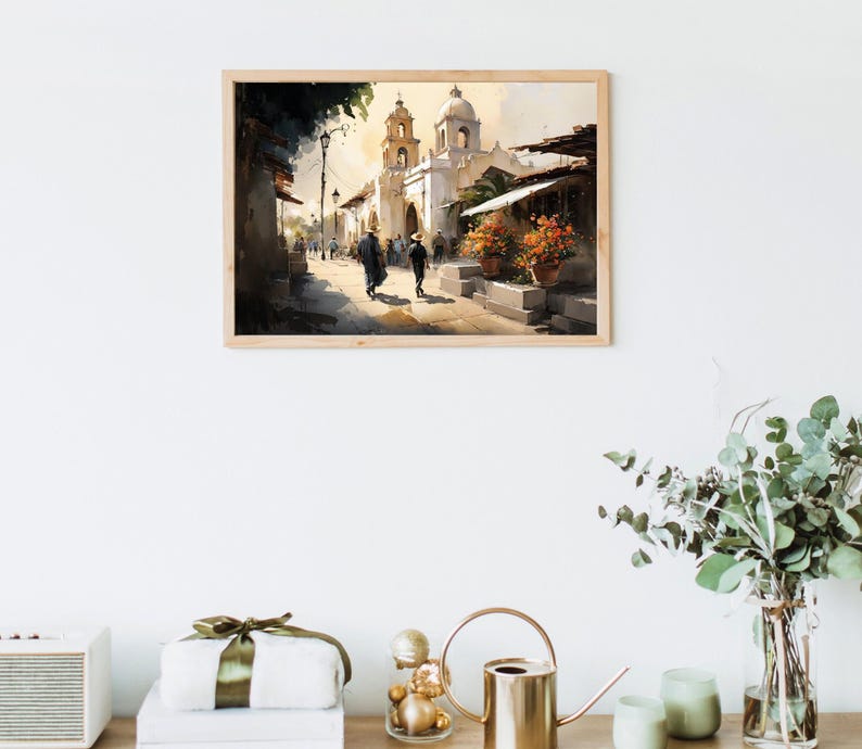 グアナファト（メキシコ）の絵画｜メキシコの村のアートプリント 画像 3