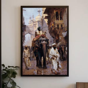 Arabian Street Wall Art | Muslim Arab Painting | Middle eastern Wall Decor | Arab Painting | Framed Canvas | Islamic Decor | Ready To Hang