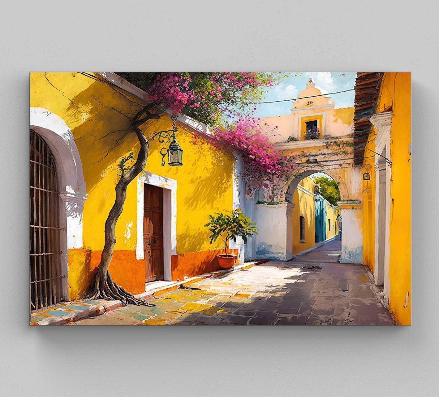 Izamal Mexico Street Art Print, Yellow Wall Decor - Etsy