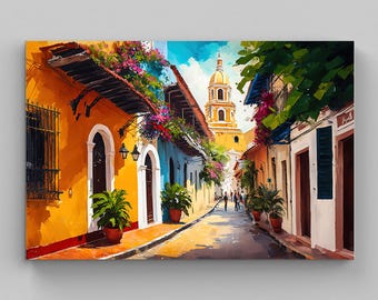 Cartagena Colombia Art Print, Caribbean Travel Poster