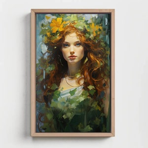 Aine Irish Goddess Large Print - Celtic Mythology Wall Art - Goddess of Summer Wealth Sovereignty Painting