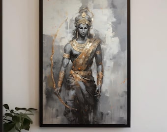 Lord Rama Canvas Art, Hindu God, Indian Home Decor