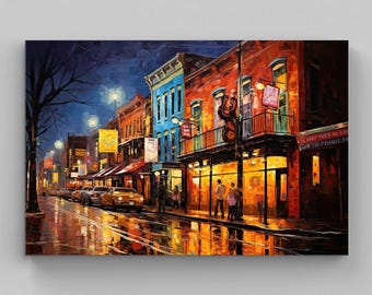 Nashville Honky Tonk Row Canvas Print – Music City Wall Art