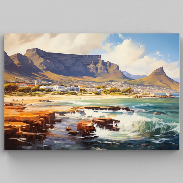 Cape Town South Africa Canvas Print, Capetown Artwork, South Africa Travel Poster, Cape town South Africa Wall Art Print, Cape town Art