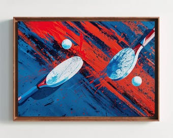 Table Tennis Canvas Print – Modern Sports Game Room Wall Art