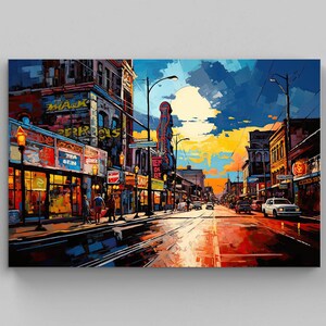 Honky Tonk Highway Wall Art, Large Canvas Print, Honky Tonk Highway Poster, Nashville Painting, Honky Tonk Highway Print